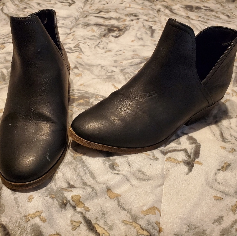 Faux leather booties